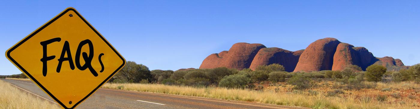 Frequently asked questions sign, Kata-Tjuta, Northern Territory