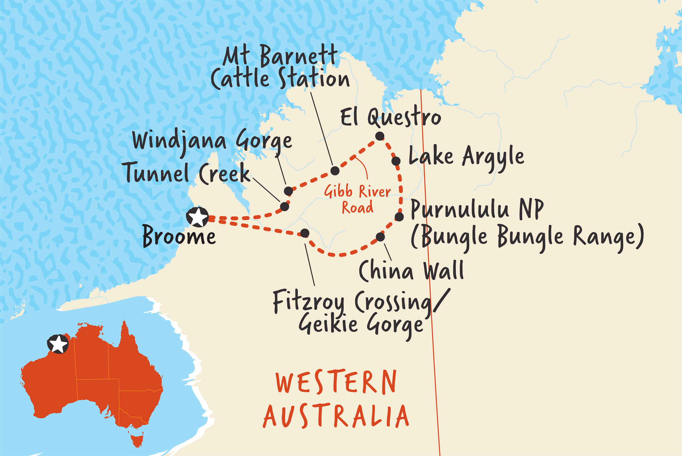 Map of Wild Kimberley Overland  including Australia