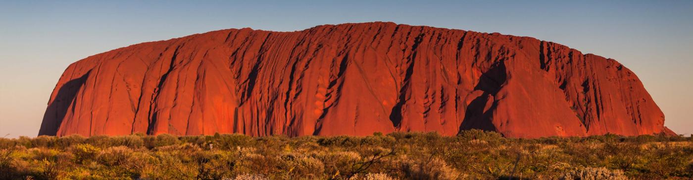 Sun setting on Uluru, Northern Territory